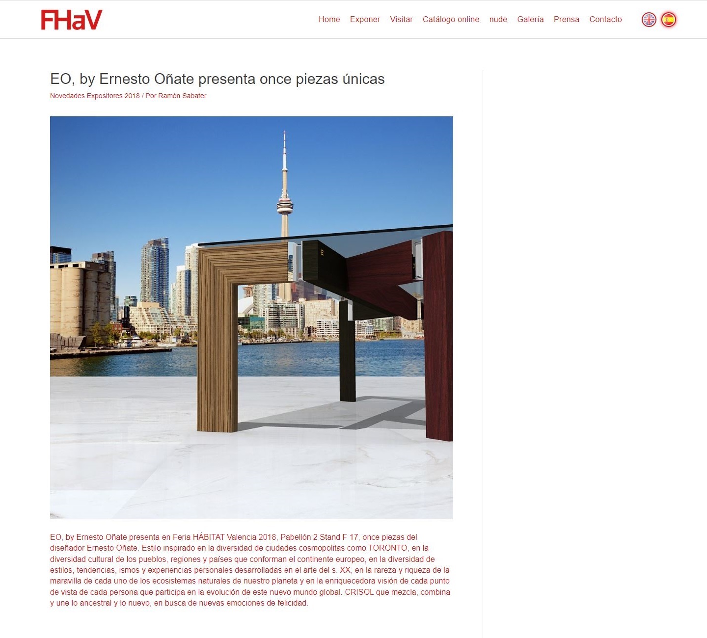 Ernesto Oñate - Feria Hábitat Valencia 2018 Ernesto Oñate - FHV 2018